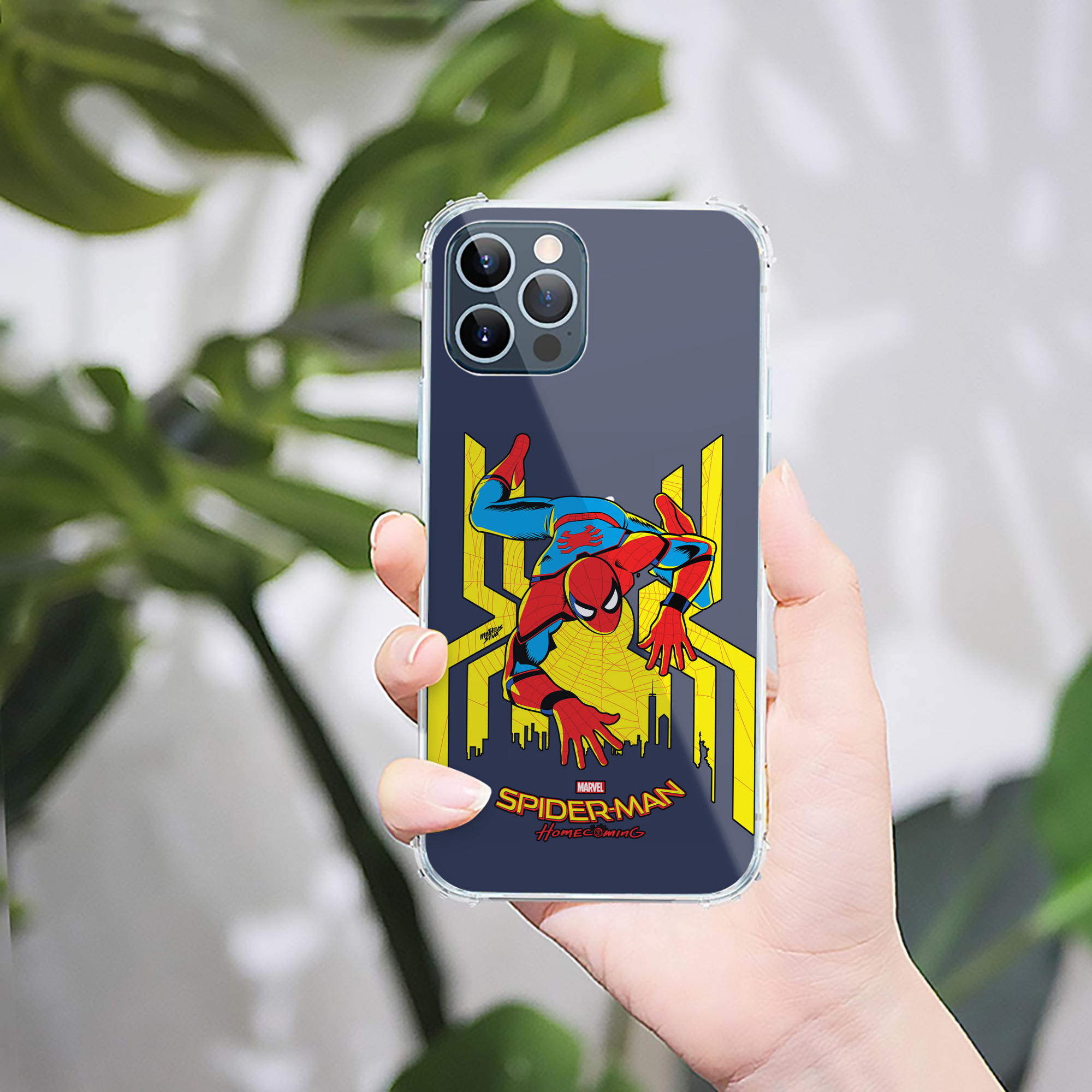 （画像用） Spider Man スパイダーマン 【iPhone 12シリーズ対応】透明スマホケース（クリアソフトケース）